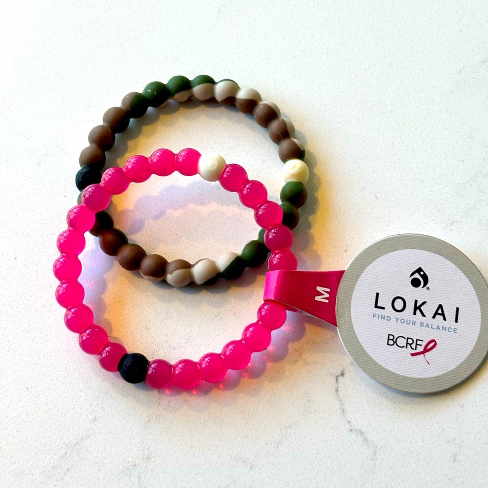 Lokai bracelets. Breast cancer (pink). Wildlife addition.